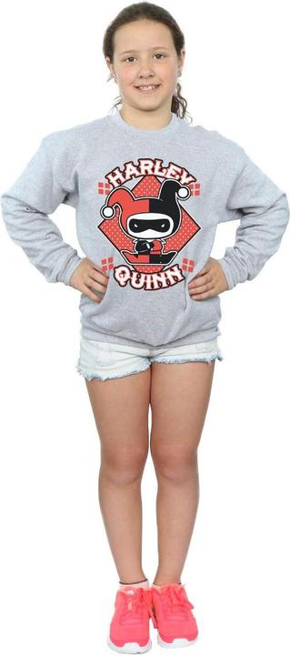 Immagine prodotto Chibi Harley Quinn Badge Felpa Ragazze (140, 146)
