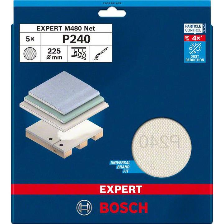Immagine prodotto Bosch Professional Zubehör Accessori 2608901639 Rete di levigatura per levigatrice per cartongesso grana 240 (240)