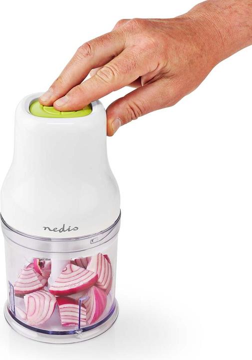 Actual product image Nedis KAMC100CWT Food Chopper 200 W 0.5 l Plastic 1-Speed Turbo Function White (500 ml, 200 W)