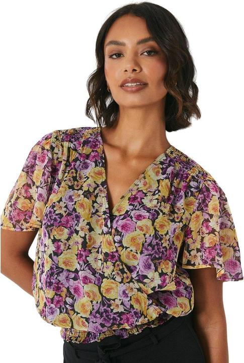 Actual product image Dorothy Perkins Womens/Ladies Tall Flowers Chiffon Shirred Hem Blouse (42 D)