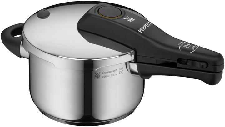 WMF Dampfkochtopf Schnellkochtopf 2,5l Perfect Induktion Edelstahl 18/10 (18 cm, Dampfkochtopf, Edelstahl)