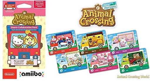 Actual product image Nintendo amiibo cards 6 pcs. Animal Crossing New Leaf + Sanrio (Wii U, Switch, 3DS)