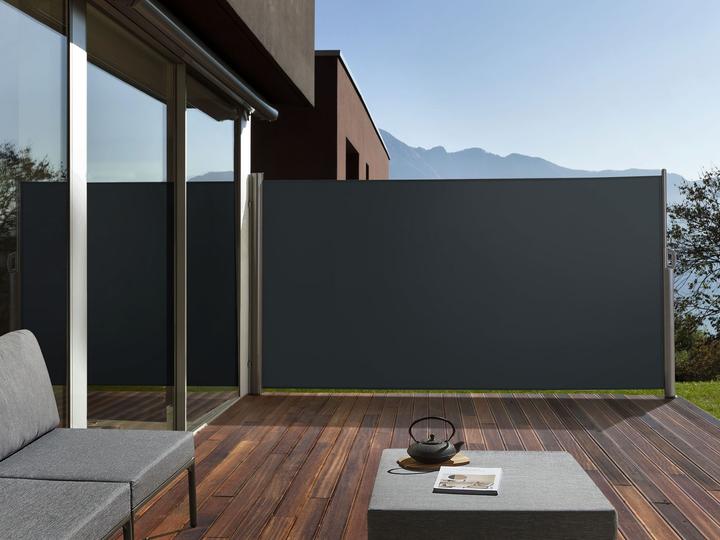 Produktbild Beliani Seitenmarkise graphitgrau ausziehbar 160 x 300 cm DORIO (3.05 m)