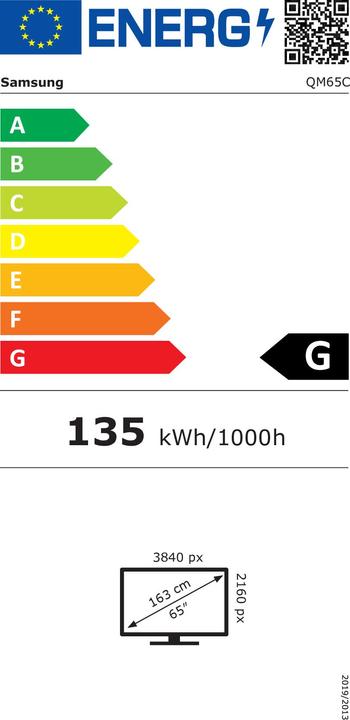 Energy Label Samsung QM65C (3840 x 2160 Pixels, 65")