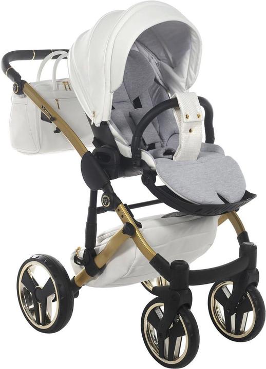 Junama Mirror Satin V2 - Multifunctional pushchair, 2in1 set with 3in1 option | 06 Gold white
