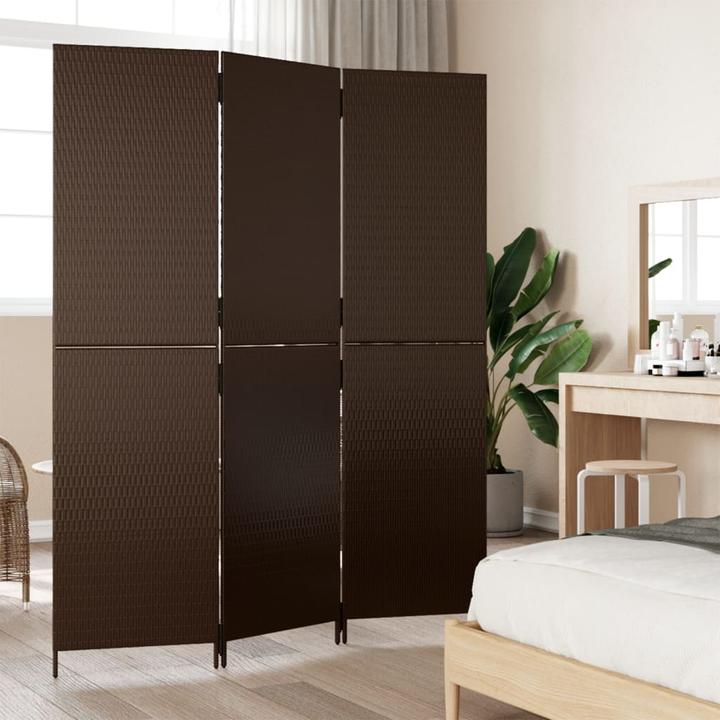 Immagine prodotto VidaXL Paravento 3 pezzi in poly rattan marrone,Colore: Marrone,Materiale: Poly