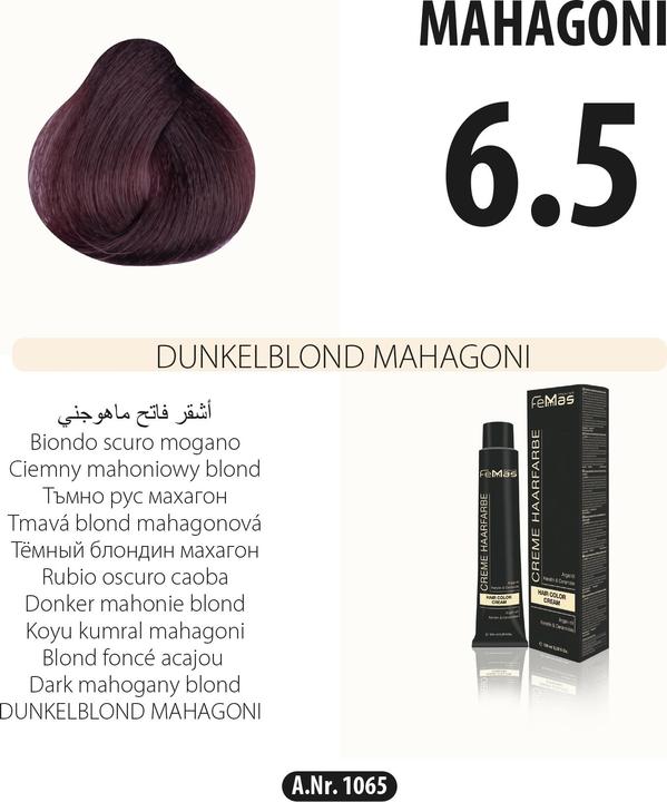 FemMas 6.5) Haarfarbe Dunkelblond Mahagoni 100ml (Dunkelblond Mahagoni 100ml)