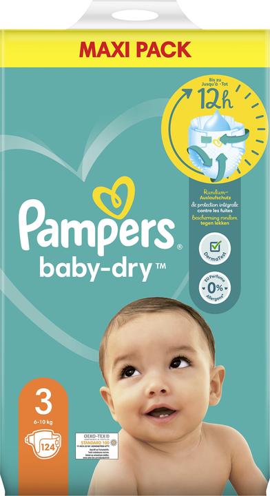 Produktbild Pampers Baby-Dry (Gr. 3, Halbmonatsbox, 124 Stück)