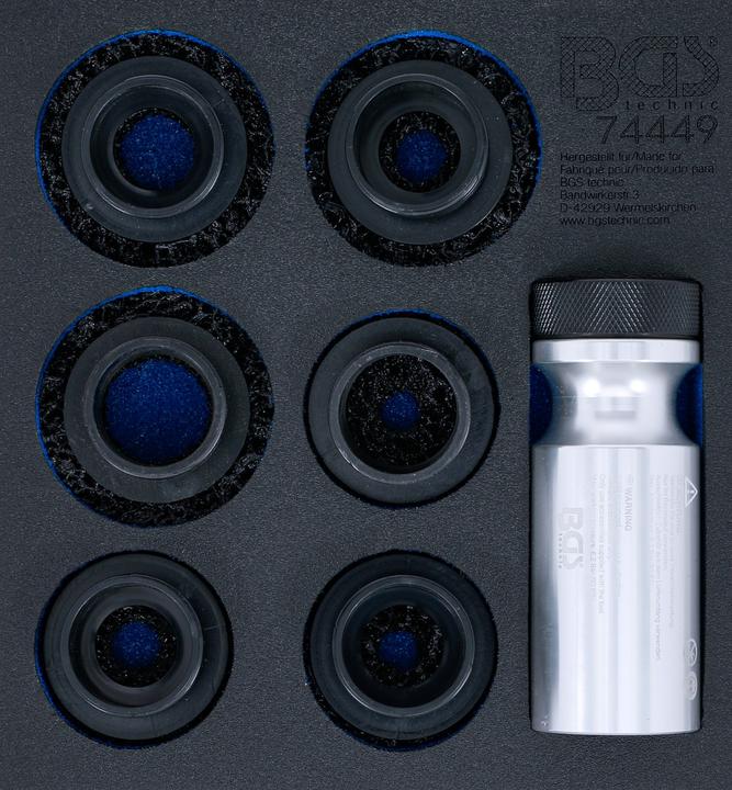 Actual product image BGS - Werkstattwageneinlage 1/6: Radnabenschleifer-Satz, f. Stehbolzen u. Radmutternbolzen, 7-tlg.