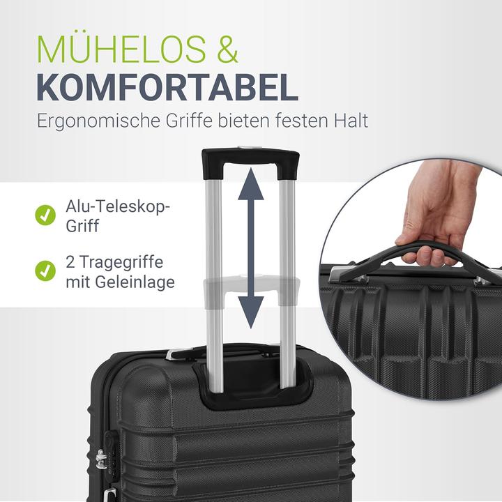 Image du produit Juskys 3-teiliges Hartschalenkoffer-Set mit 360° Rollen (120 l, M (50 - 90l), XL (à partir de 115l))