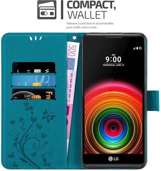 Actual product image Cadorabo Flower Book Cover (LG X Power)