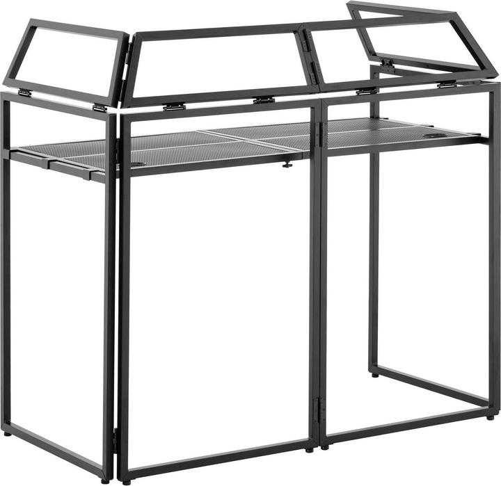 Produktbild Singercon DJ-Tisch bis 100 kg DJ-Booth klappbar Stretchcover schwarz & weiss Tragetasche