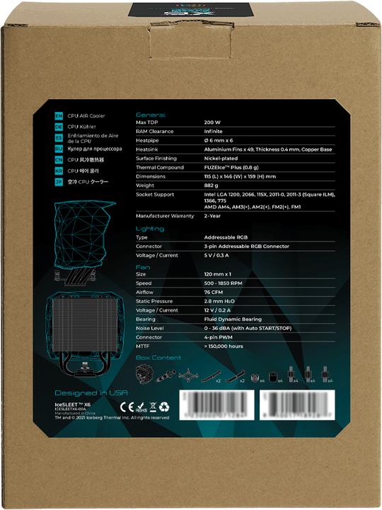 Produktbild Iceberg Thermal IceSLEET X5 - RGB - AM4/Intel (159 mm)