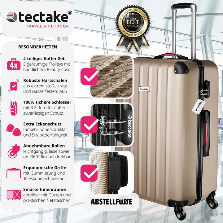 Actual product image tectake Cleo 4-piece with luggage scale (95 l, L (90 - 115l))