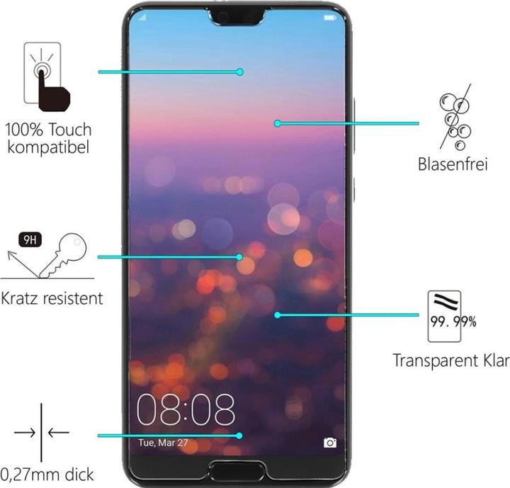 Produktbild Screenguard Huawei P20 Panzerglas Schutzfolie Case Friendly Design (1 Stück, Huawei P20)