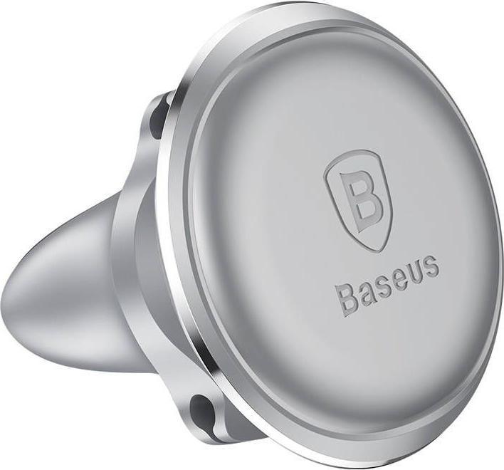 Actual product image Baseus Magnetic Air Vent Car Mount Holder with cable clip (silver)