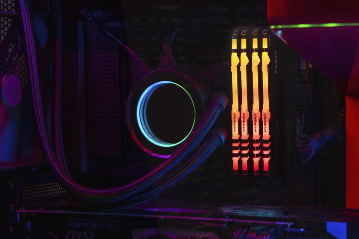 Image du produit Kingston Mémoire DDR4, CL16, DIMM, Kit de 4, HyperX FURY RGB (4 x 32GB, 2666 MHz, RAM DDR4, DIMM)