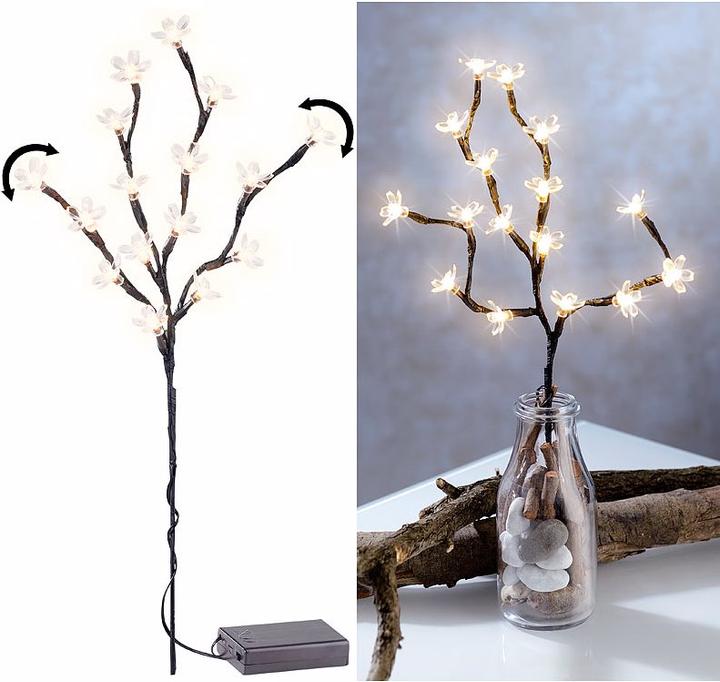 Image du produit Lunartec 2 fois branche lumineuse LED avec fleurs lumineuses