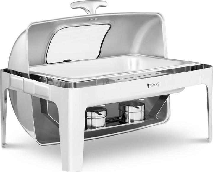 Immagine prodotto Royal Catering Chafing Dish Warmhaltebehälter GN 1/1 8,5 L 2 Brennstoffzellen Sichtfenster