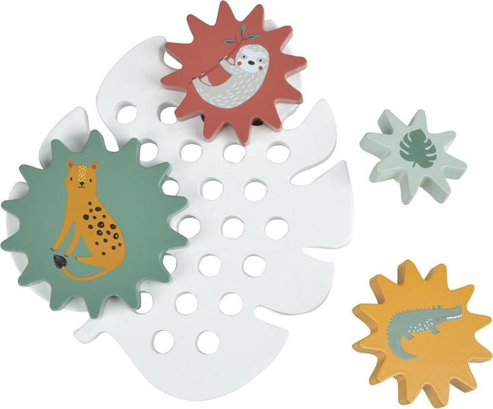 Natura Punto Jouet éducatif Animaux en bois, 5 pièces, 21 x 2 x 17 cm
