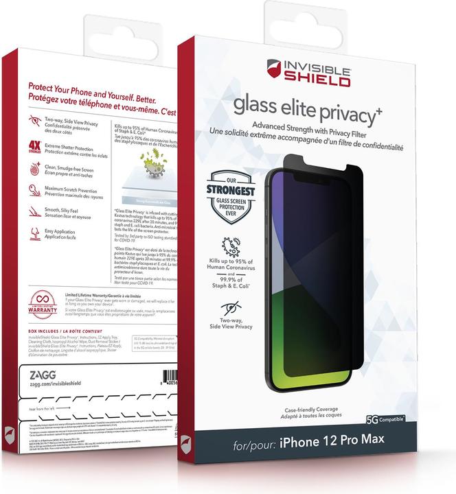 Immagine prodotto Zagg Invisibleshield Glass Elite (1 Pezzo/i, Apple iPhone 12 Pro Max)