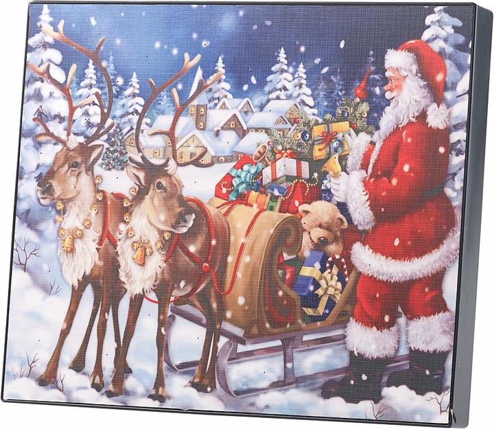 Produktbild Infactory LED-Bild "Weihnachtsmann mit Rentierschlitten"