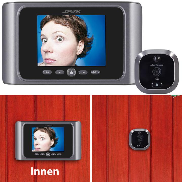 Produktbild Somikon 2 mal Digitale Türspion-Kamera mit Bewegungserkennung