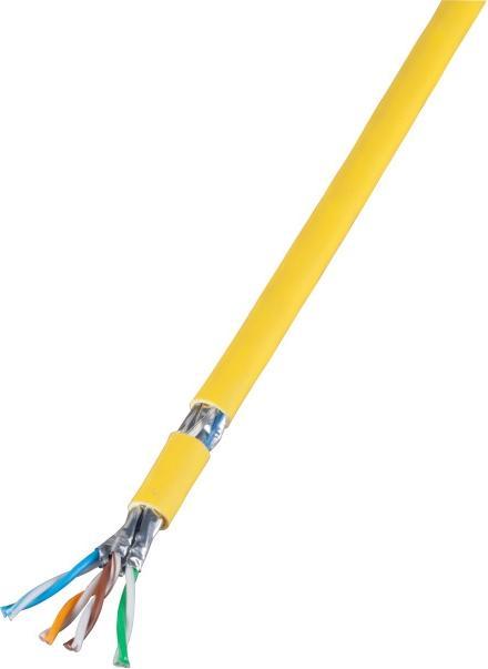 Produktbild Infralan ¬Cat.7 RohkabelA 1500 AWG22, S/FTP, 2x4P CPR Cca, 25Gbit/s ready, rapsgelb RAL1021, 500m Das ¬ Daten (PiMF, CAT7, 500 m)