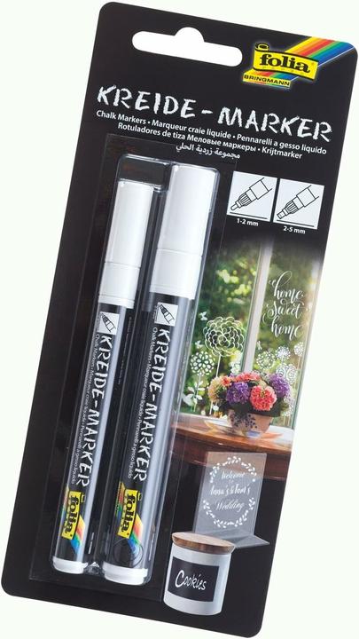 Produktbild Folia Kreidemarker (Weiss, 5 mm, 2 x)