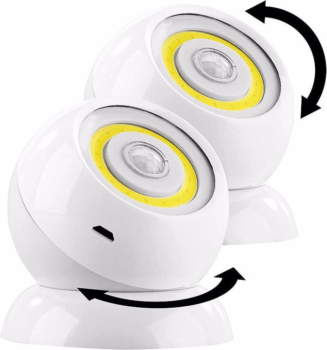 Produktbild Lunartec 2 mal 2er-Set ultrahelle COB-LED-Akku-Leuchten mit PIR Sensor