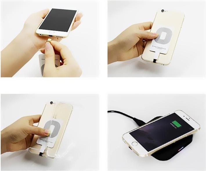 Produktbild JTI Qi-Adapter - kabelloses Ladegerät-Empfängermodul für iPhone - Weiss