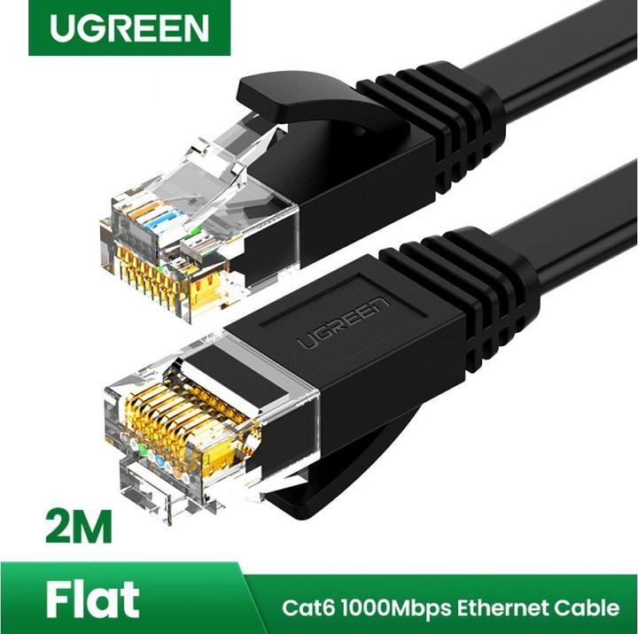 Productafbeelding Ugreen Plat lint RJ45 LAN Ethernet Cat6 UTP 1 Gbit (UTP, CAT6, 2 m)