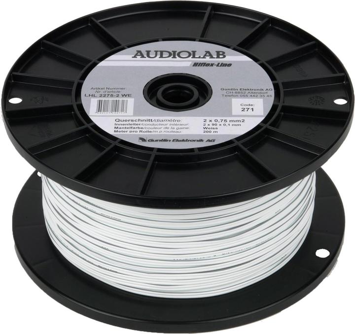 Audioraq AUDIOLAB Hiflex LS-Kabel, 2x0.75mm² weiss (200 m, 0.75 mm²)