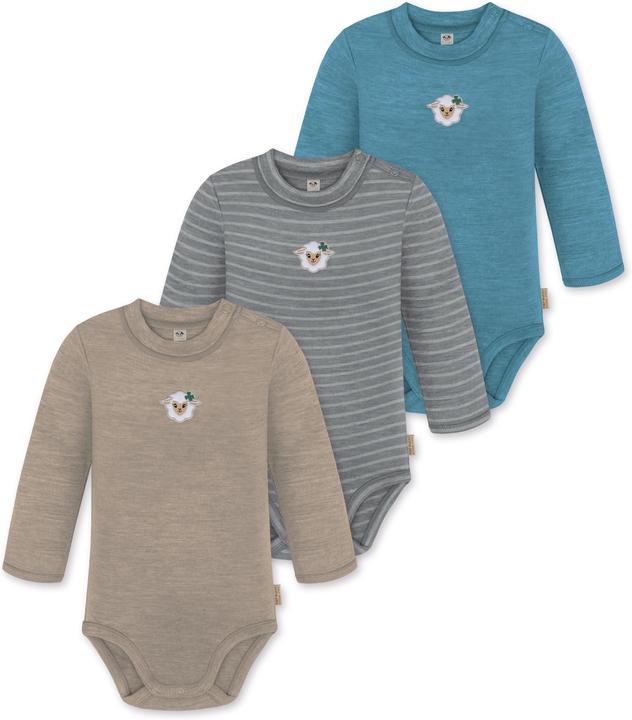 Normani 3er Pack Baby Merino Langarmbody „Tuai" - 9403
