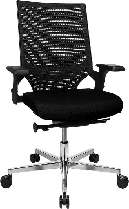 Topstar Office chair T300, synchronous mechanism, with armrests, mesh back lumbar support, contoured seat