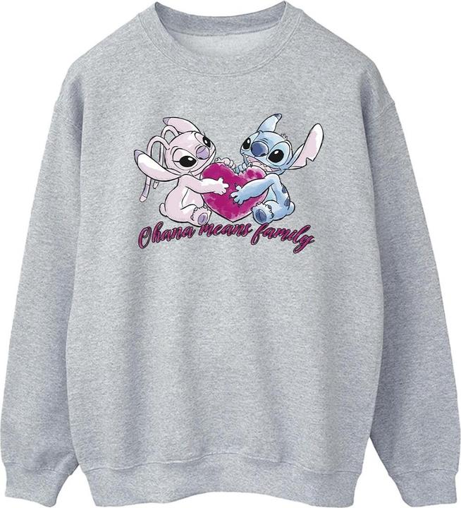 Actual product image Disney Mens Lilo And Stitch Ohana Heart With Angel Sweatshirt (L)