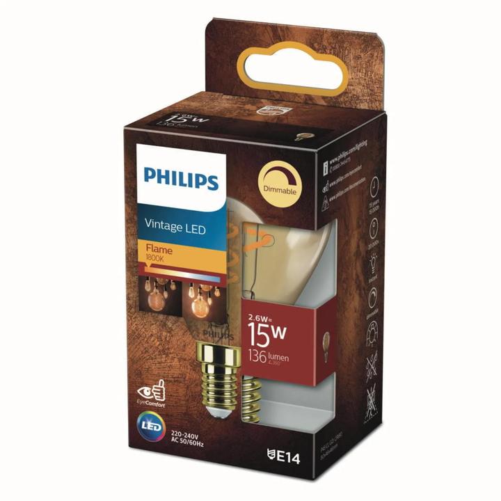 Actual product image Philips LED Vintage (E14, 2.60 W, 136 lm, 1 x, F)