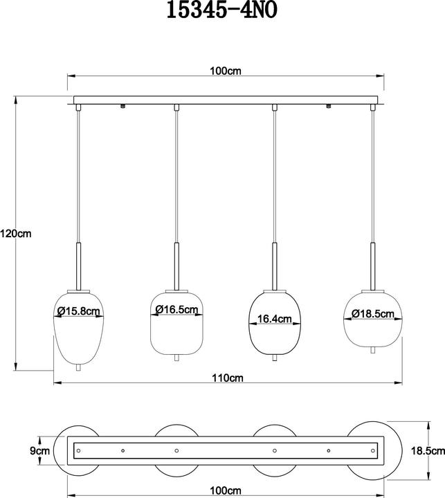 Actual product image Globo Blacky I (E14)