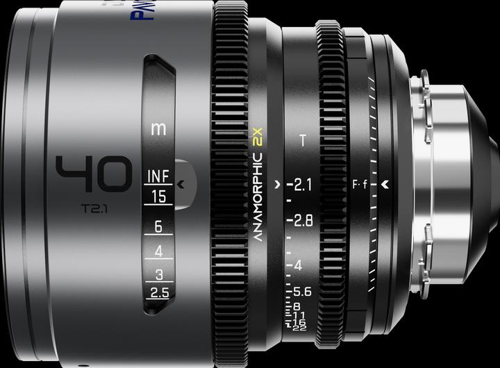 Immagine prodotto Dzofilm Pavo 2x Anamorfico 40mm T2.1 per attacco PL/EF (S35) - Rivestimento blu (PL, APS-C / DX)