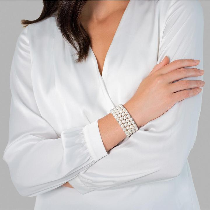 Produktbild Valero Pearls Damen Sterling Silber Süsswasser-Zuchtperle silber 18,0 cm - 3118 (18 cm, Sterling Silber)