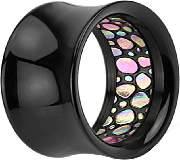 Star Piercing Flared Tunnel mit Abalone (ohne Messing, Acryl)