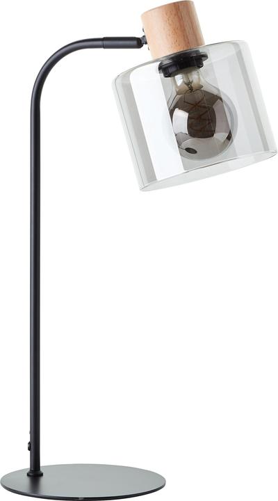 Brilliant Lampada da tavolo Weald nero/fumo/legno Dimensione: 50x18 (E27)