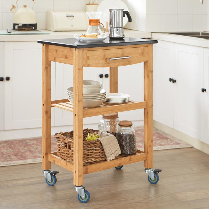Immagine prodotto SoBuy Carrello da cucina con piano di lavoro in granito