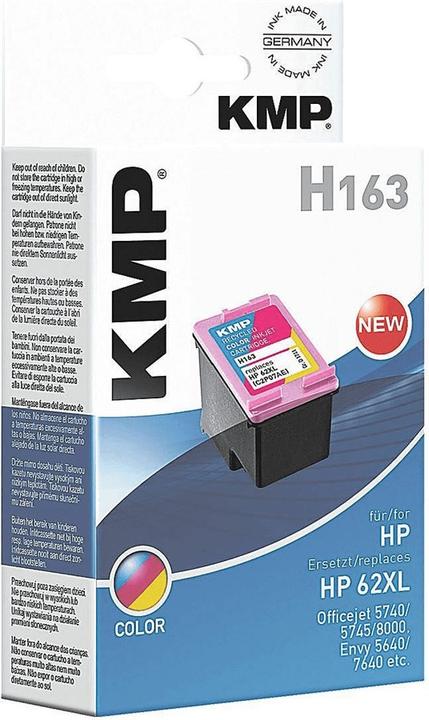 Actual product image KMP H163 Ink Cartridge 3-colour compatible with HP C2P07AE 62 XL (M, C, Y)