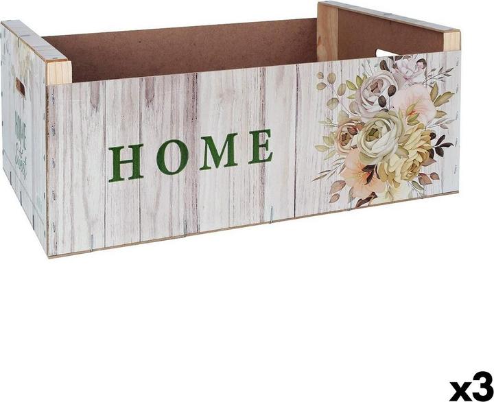 Immagine prodotto Soler Hispania Contenitore Confortime Sweet Home in legno colorato Blomster 58 x 39 x 21 cm (3 pezzi)