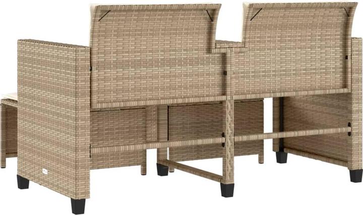 Image du produit VidaXL Canapé de jardin 2 places avec table et tabourets