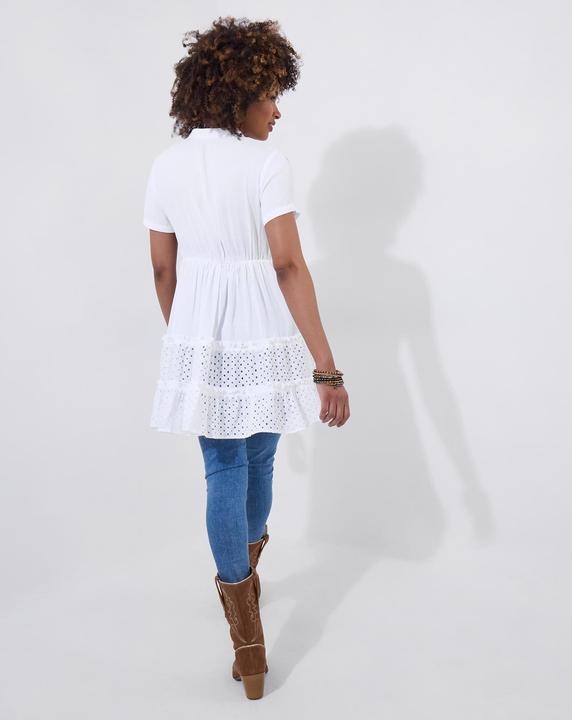 Produktbild Joe Browns Embroidered Bib Broderie Hem Cotton Tunic Dress (14)
