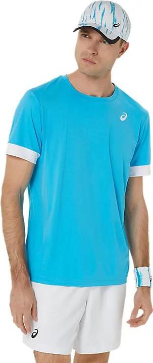 ASICS Performance Asics Court Ss Top Digital Aqua/Brilliant White Man (XL)