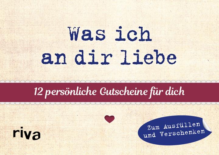 Image du produit Was ich an dir liebe – 12 persönliche Gutscheine für dich (Allemand, 2020)