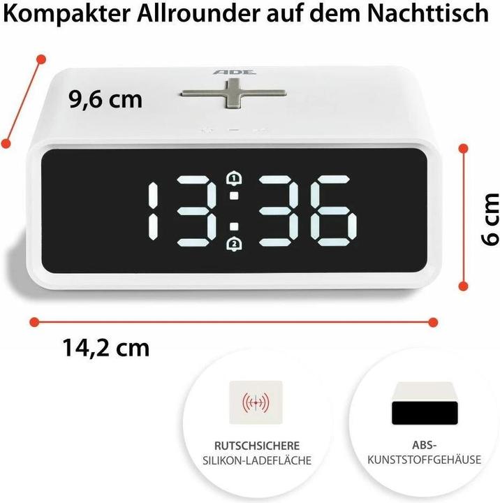 Produktbild ADE digitaler Wecker / mit Induktionsladefunktion